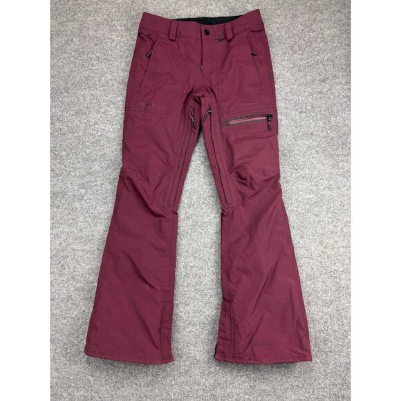 Volcom Gore-Tex Pants Women's S Burgundy Insulated Snow Ski Waterproof Bootcut - Picture 1 of 10